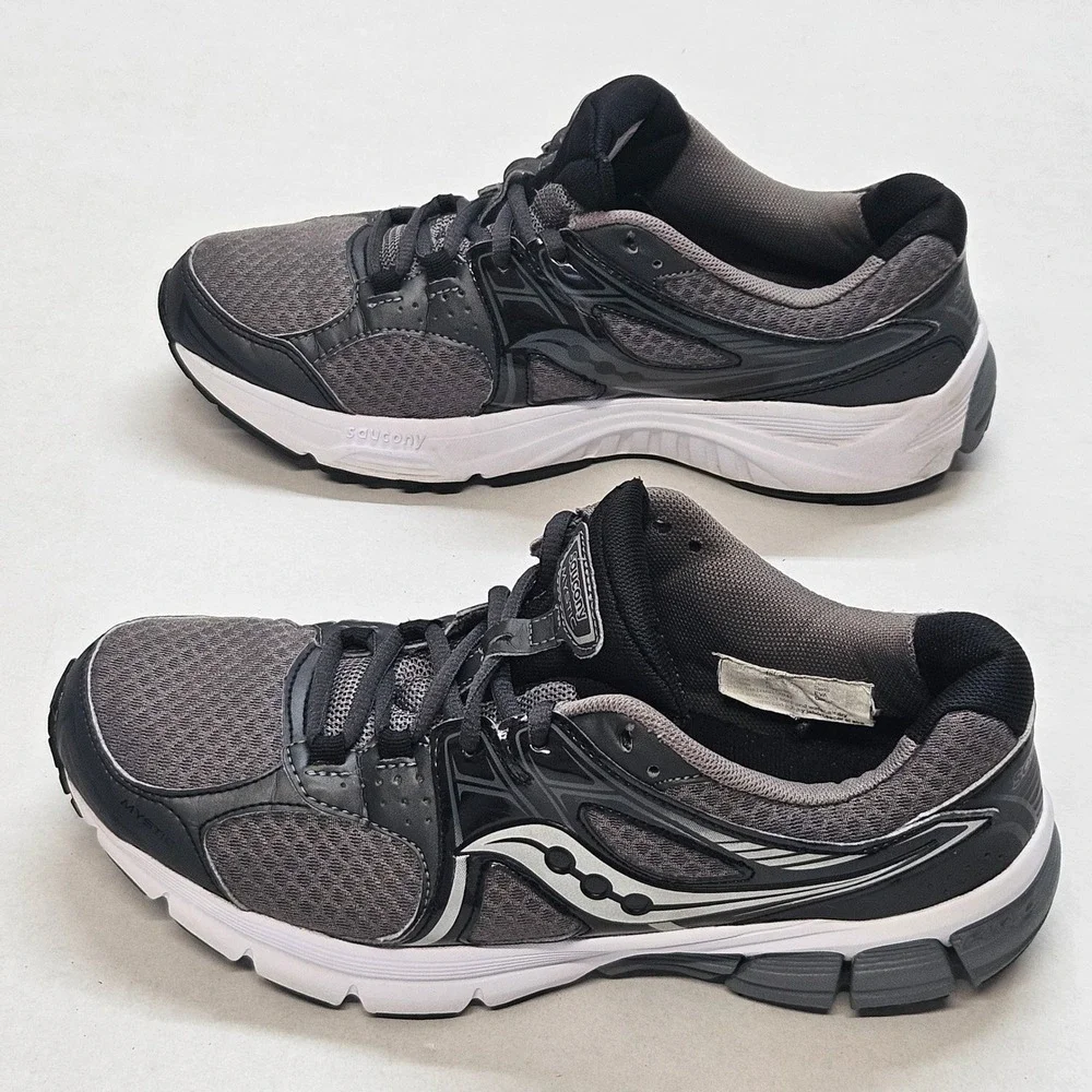 Saucony Mystic Men‎ Running Shoes Gray Black Athletic Sneakers Size 9.5⁸